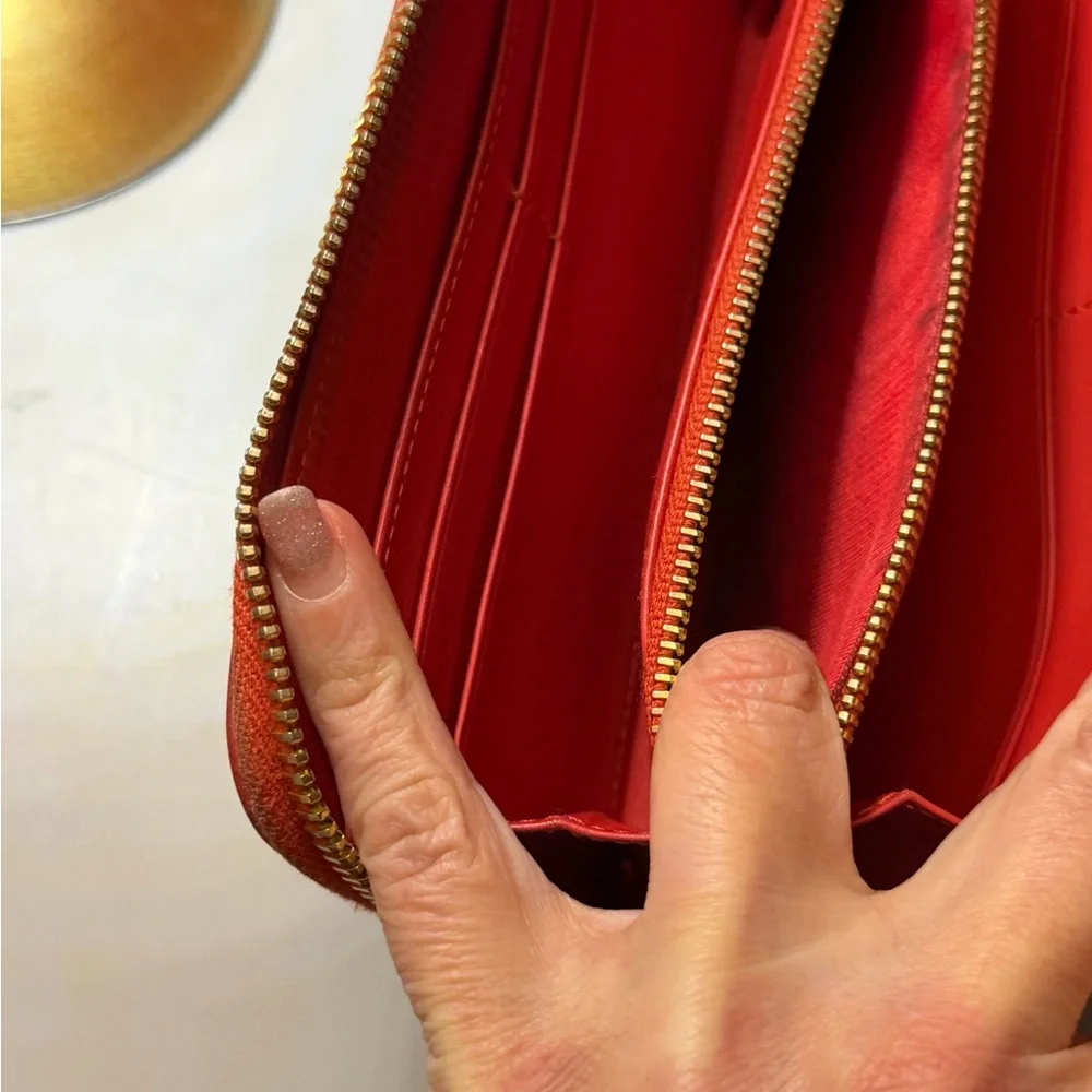 Miu Miu Bright Orange Leather Clutch